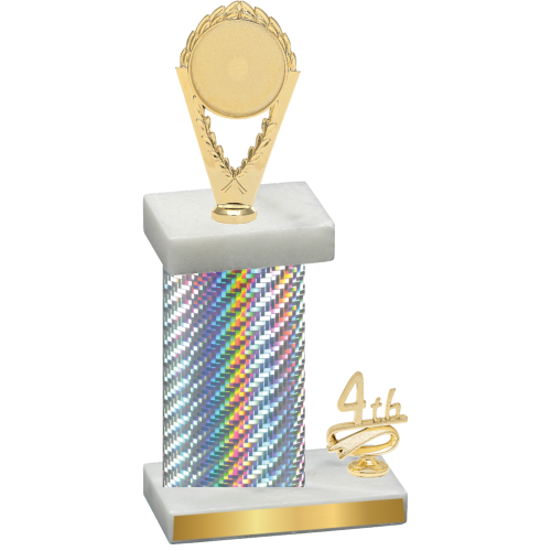 Accented Single Silver Carbon Fiber Fourth Place Insert Trophy