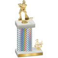 Accented Single Silver Carbon Fiber Third Place Hockey Trophy