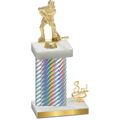 Accented Single Silver Carbon Fiber Third Place Hockey Trophy