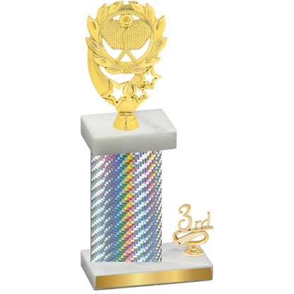 Accented Single Silver Carbon Fiber Third Place Pickleball Trophy