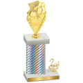 Accented Single Silver Carbon Fiber Second Place Pickleball Trophy