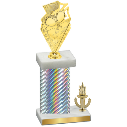 Accented Single Silver Carbon Fiber Victory Pickleball Trophy