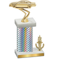 Accented Single Silver Carbon Fiber Victory Cars Trophy