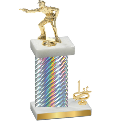 Accented Single Silver Carbon Fiber First Place Shooter Trophy