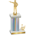 Accented Single Silver Carbon Fiber Second Place Shooter Trophy