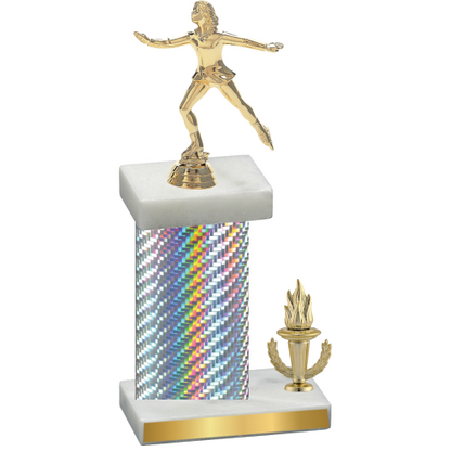 Accented Single Silver Carbon Fiber Victory Skater Trophy