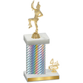 Accented Single Silver Carbon Fiber Fourth Place Majorette Trophy