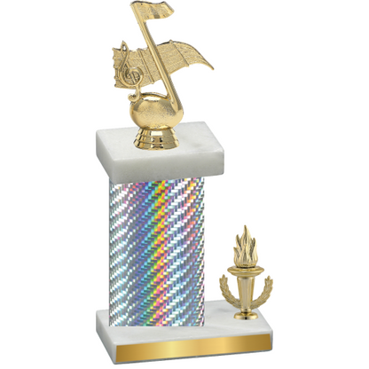 Accented Single Silver Carbon Fiber Victory Music Trophy