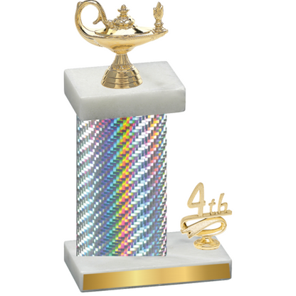 Accented Single Silver Carbon Fiber Fourth Place Academics Trophy