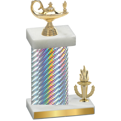 Accented Single Silver Carbon Fiber Victory Academics Trophy