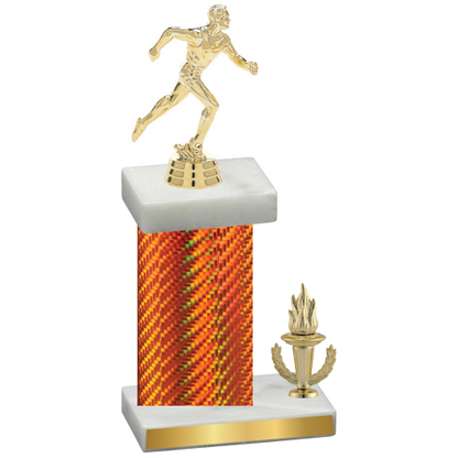 Accented Single Orange Carbon Fiber Victory Running Trophy