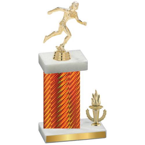 Accented Single Orange Carbon Fiber Victory Running Trophy