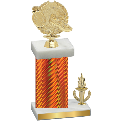 Accented Single Orange Carbon Fiber Victory Running Trophy