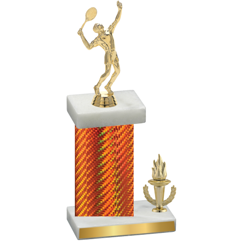 Accented Single Orange Carbon Fiber Victory Tennis Trophy