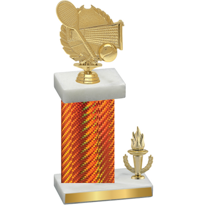 Accented Single Orange Carbon Fiber Victory Tennis Trophy