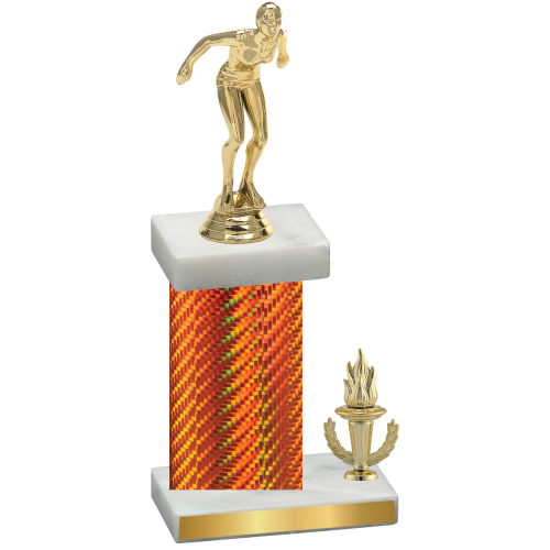 Accented Single Orange Carbon Fiber Victory Tennis Trophy