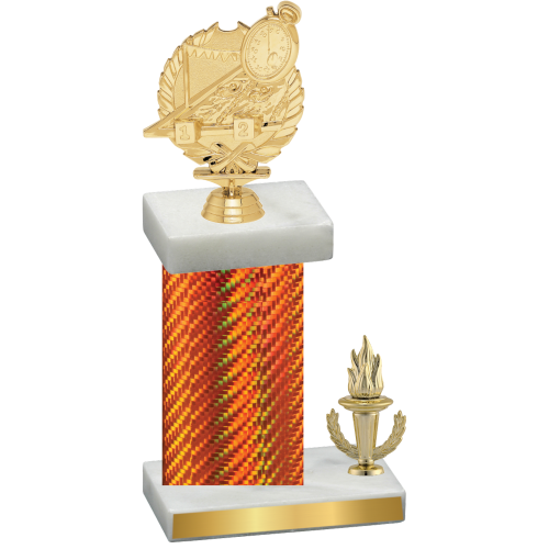 Accented Single Orange Carbon Fiber Victory Swimming Trophy