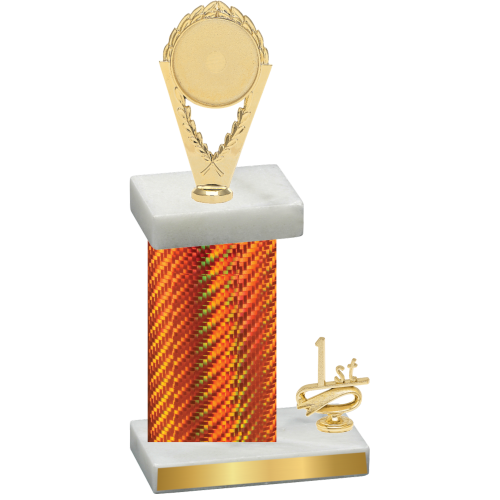 Accented Single Orange Carbon Fiber First Place Insert Trophy