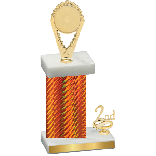 Accented Single Orange Carbon Fiber Second Place Insert Trophy