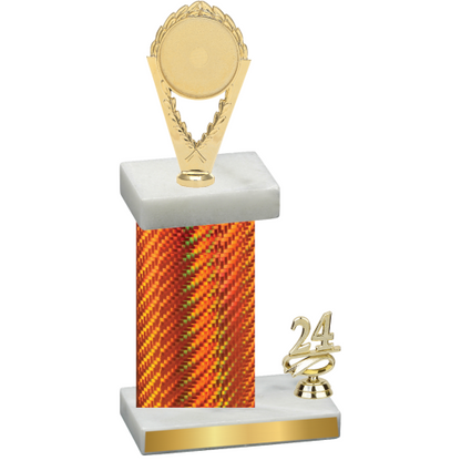 Accented Single Orange Carbon Fiber Year Insert Trophy