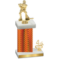 Accented Single Orange Carbon Fiber Fourth Place Hockey Trophy