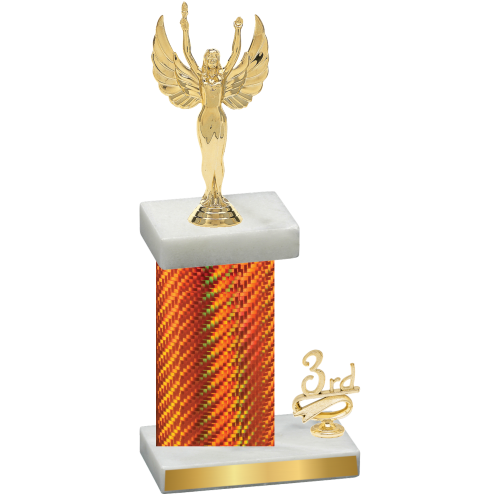 Accented Single Orange Carbon Fiber Third Place Victory Trophy