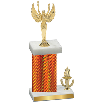 Accented Single Orange Carbon Fiber Victory Victory Trophy