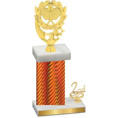 Accented Single Orange Carbon Fiber Second Place Pickleball Trophy