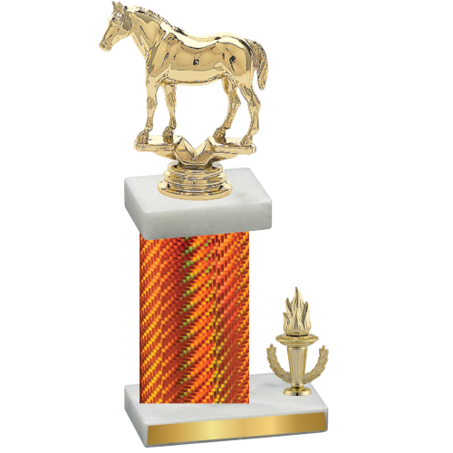 Accented Single Orange Carbon Fiber Victory Horses Trophy