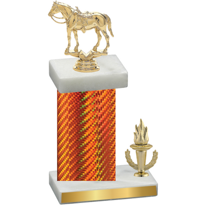 Accented Single Orange Carbon Fiber Victory Horses Trophy