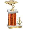 Accented Single Orange Carbon Fiber Victory Cars Trophy