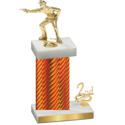 Accented Single Orange Carbon Fiber Second Place Shooter Trophy