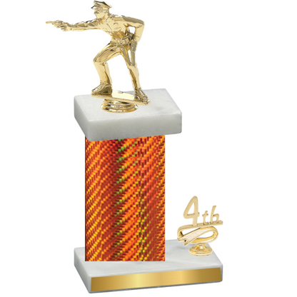 Accented Single Orange Carbon Fiber Fourth Place Shooter Trophy