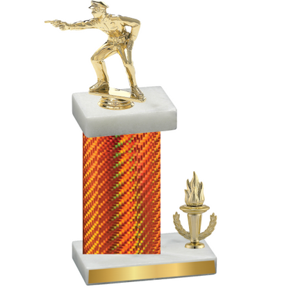 Accented Single Orange Carbon Fiber Victory Shooter Trophy