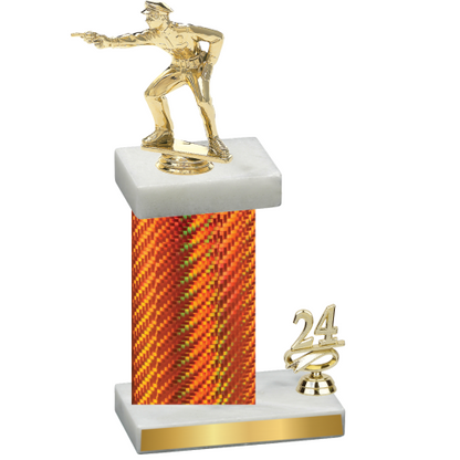 Accented Single Orange Carbon Fiber Year Shooter Trophy