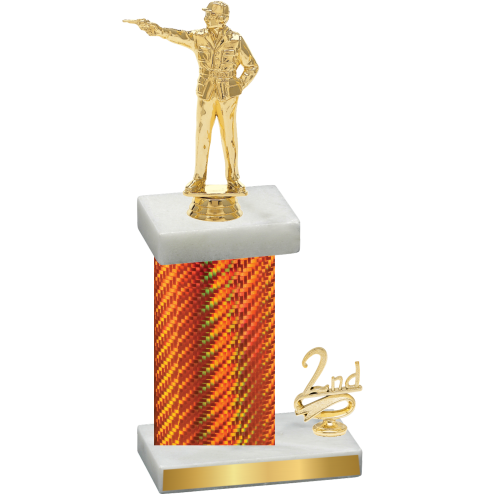 Accented Single Orange Carbon Fiber Second Place Shooter Trophy