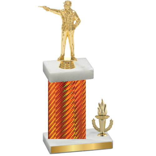 Accented Single Orange Carbon Fiber Victory Shooter Trophy