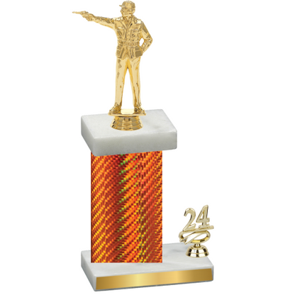 Accented Single Orange Carbon Fiber Year Shooter Trophy