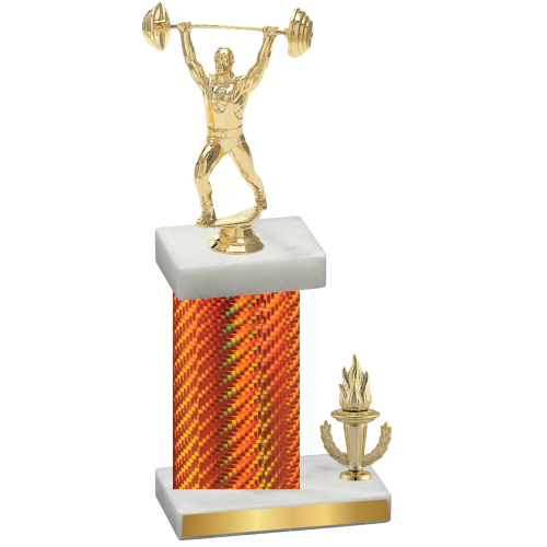 Accented Single Orange Carbon Fiber Victory Weights Trophy