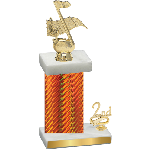 Accented Single Orange Carbon Fiber Second Place Music Trophy