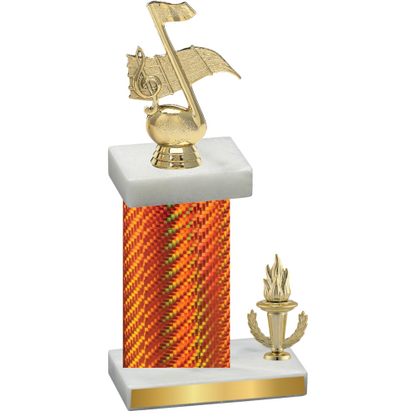 Accented Single Orange Carbon Fiber Victory Music Trophy