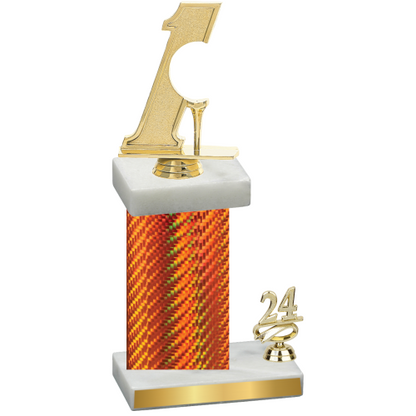 Accented Single Orange Carbon Fiber Year Golf Trophy