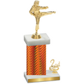 Accented Single Orange Carbon Fiber Second Place Karate Trophy