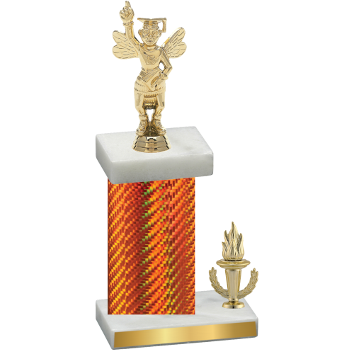 Accented Single Orange Carbon Fiber Victory Academics Trophy