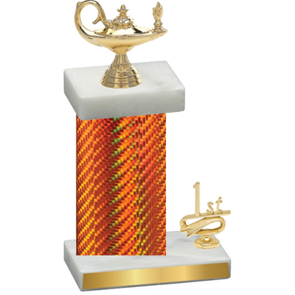 Accented Single Orange Carbon Fiber First Place Academics Trophy