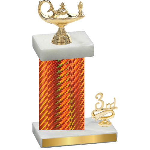 Accented Single Orange Carbon Fiber Third Place Academics Trophy