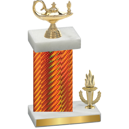 Accented Single Orange Carbon Fiber Victory Academics Trophy