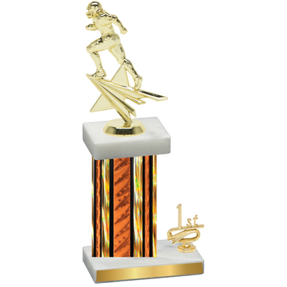 Accented Single Orange Glacier First Place Football Trophy