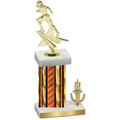 Accented Single Orange Glacier Victory Football Trophy