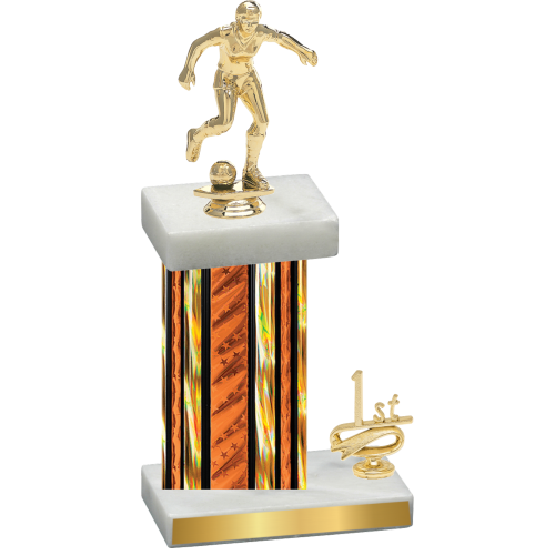 Accented Single Orange Glacier First Place Soccer Trophy